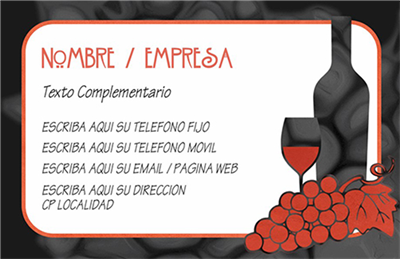 Tarjeta Alimentación Vino