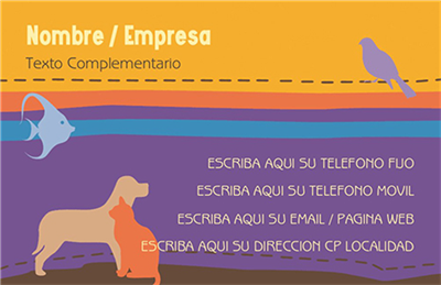 Tarjeta Animales Mascotas