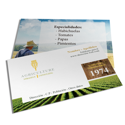 Tarjeta Agricultura Plantaciones